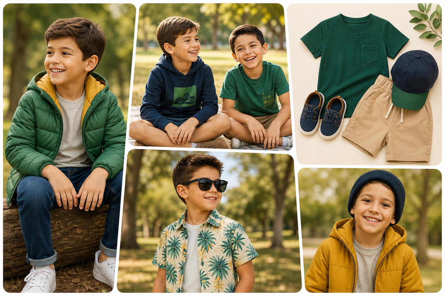 Criancas usando roupas Kakito Kids